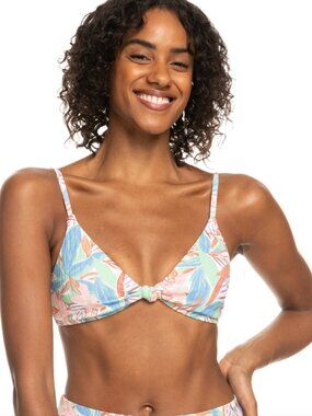 NWT Roxy Love The Surf Knot Triangle Bikini Top Size Small
